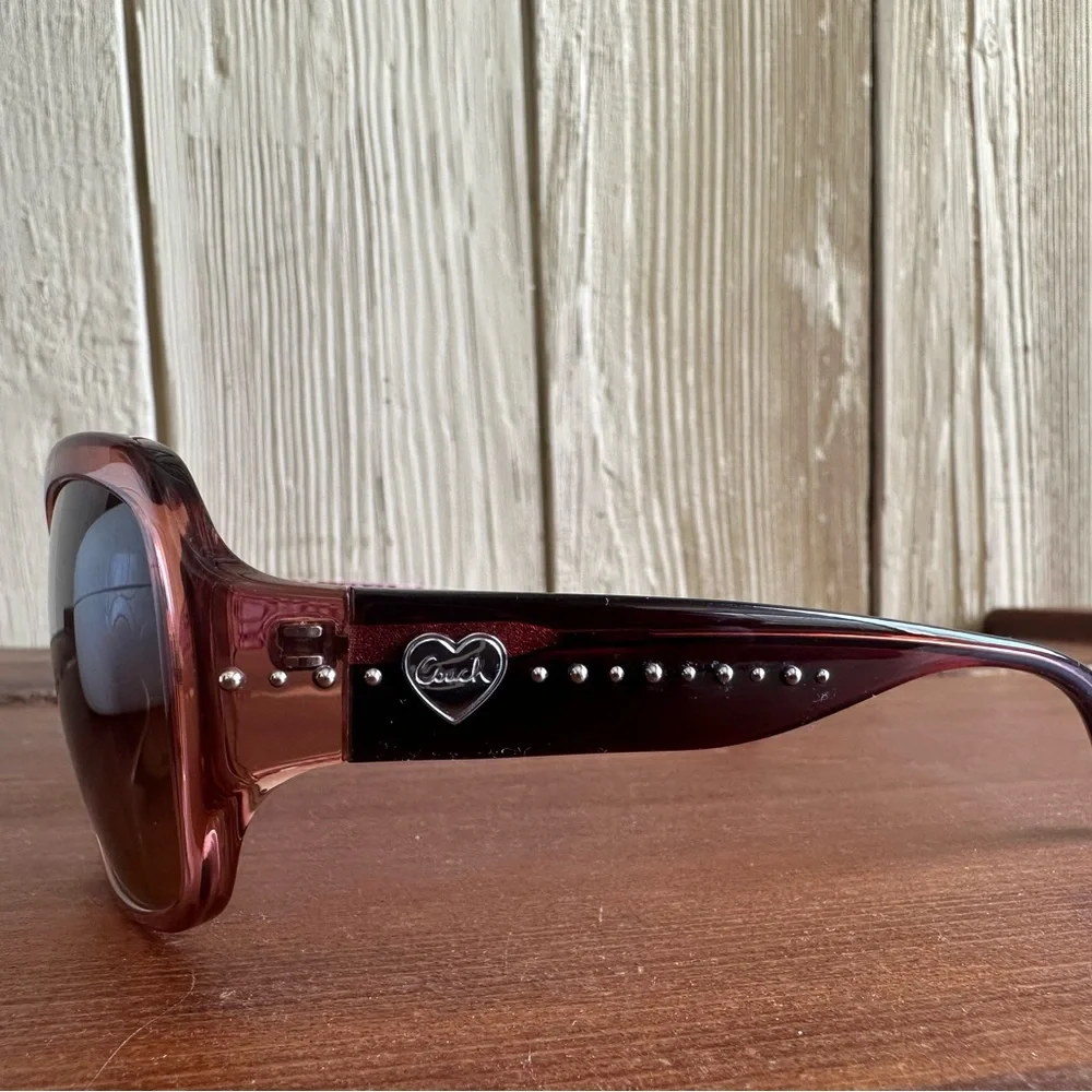 Coach Scarlet HC 8027 Blush Pink Gradient Sunglasses L902 EUC w/ Case & Cloth - Picture 7 of 12